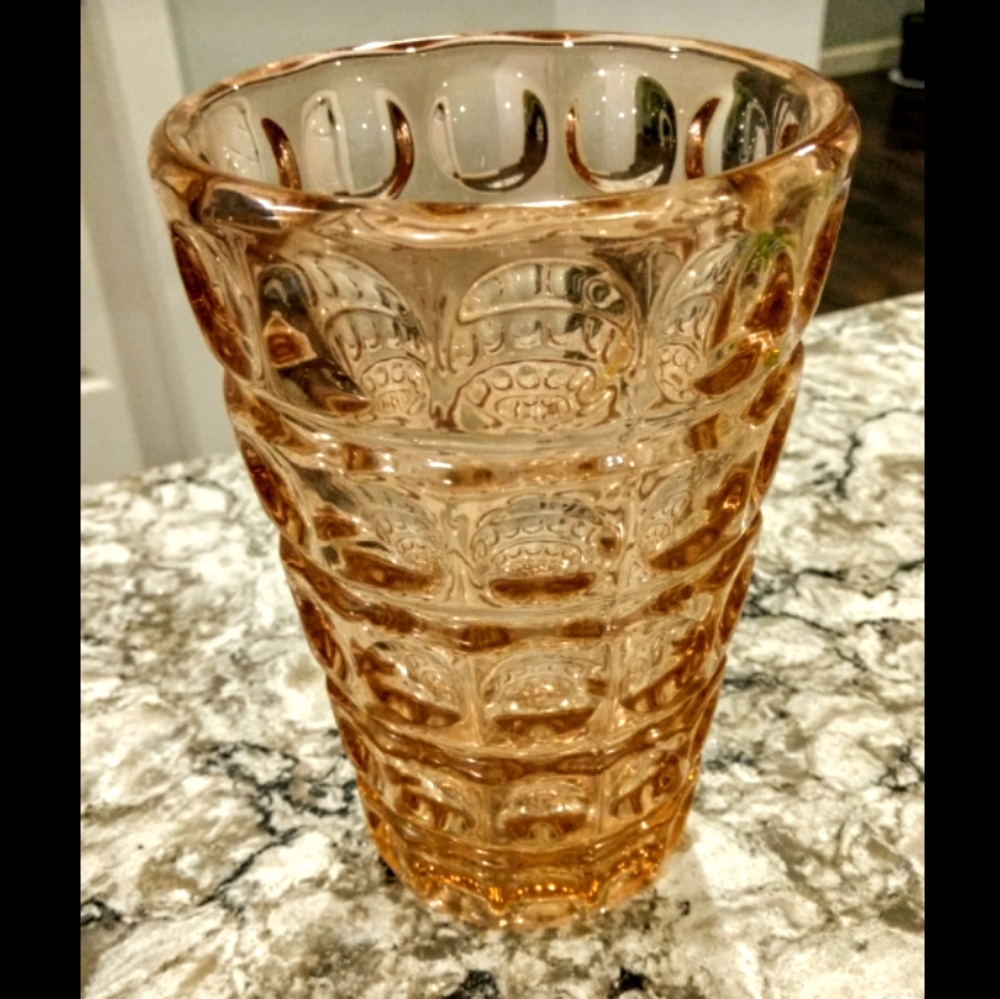 Rare 1960s Pink Sklo Union Glass Vase